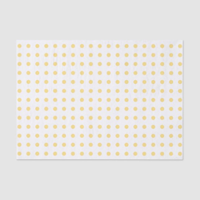 Seda Papel de Tecido Polkadots Amarelo (Frente )