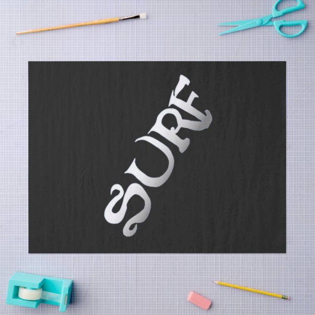 Seda Papel de tecido preto surf inclinado (Arte )