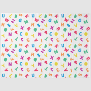 Seda Papel de Tecido Rainbow Alphabet Scramble