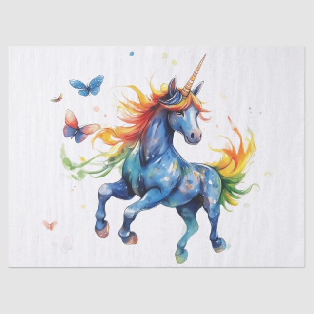 Seda Papel de Tecido Rainbow Unicorn Fantasy - 10 lb, 1 (Frente )