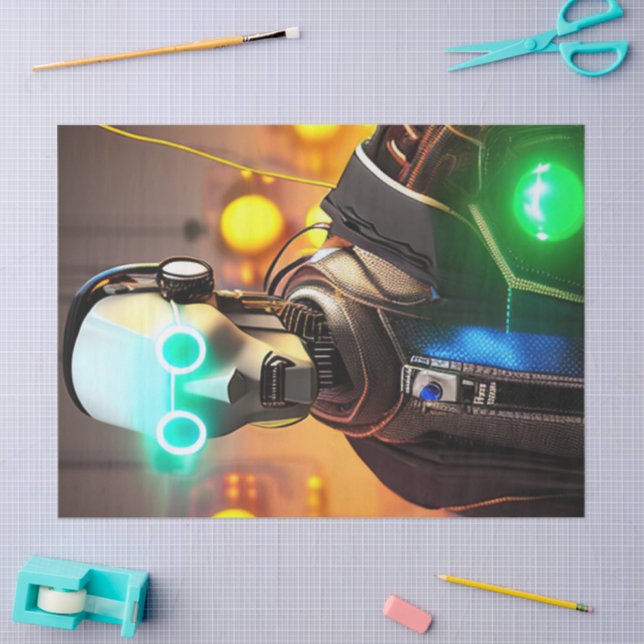 Seda Papel de tecido Robot 2 (Arte )