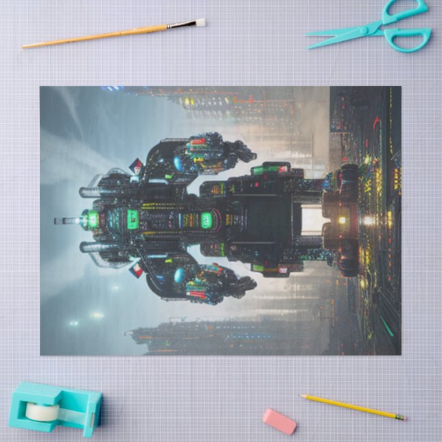 Seda Papel de tecido Robot 4 (Arte )