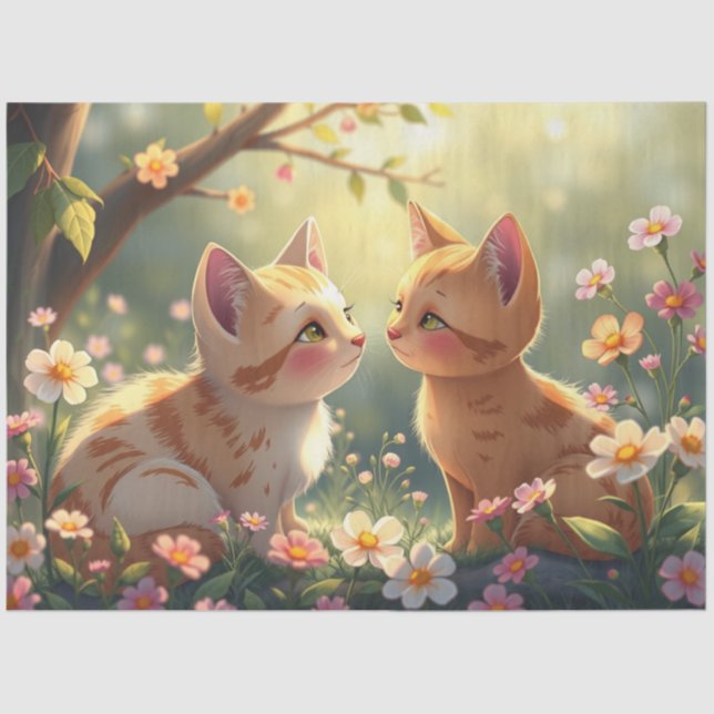 Seda Papel de Tecido Romântico Colorido (Frente )