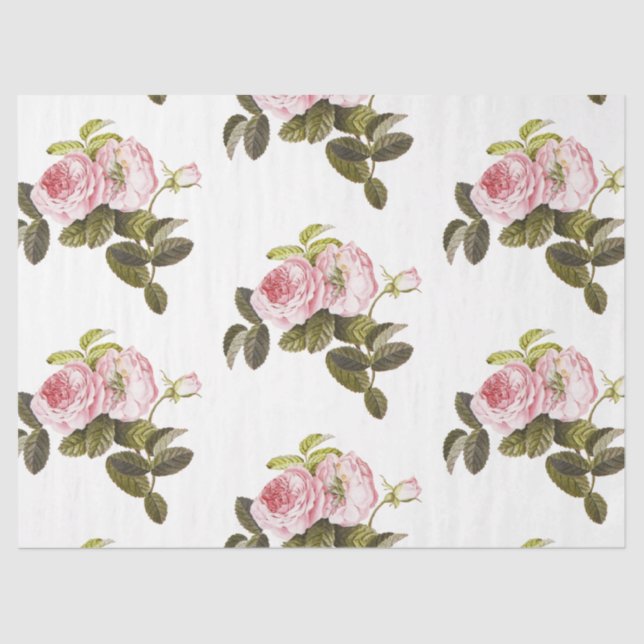 Seda Papel de Tecido Romântico Design 15 Série Rosa (Frente )