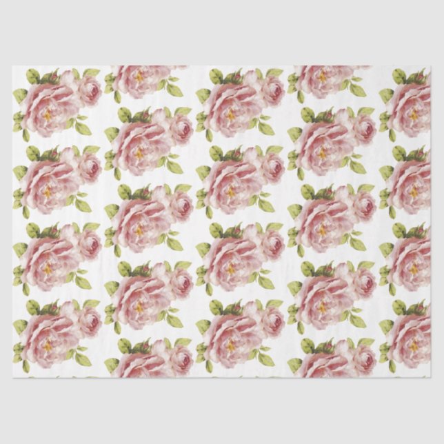 Seda Papel de Tecido Romântico Design 16 Série Rosa (Frente )