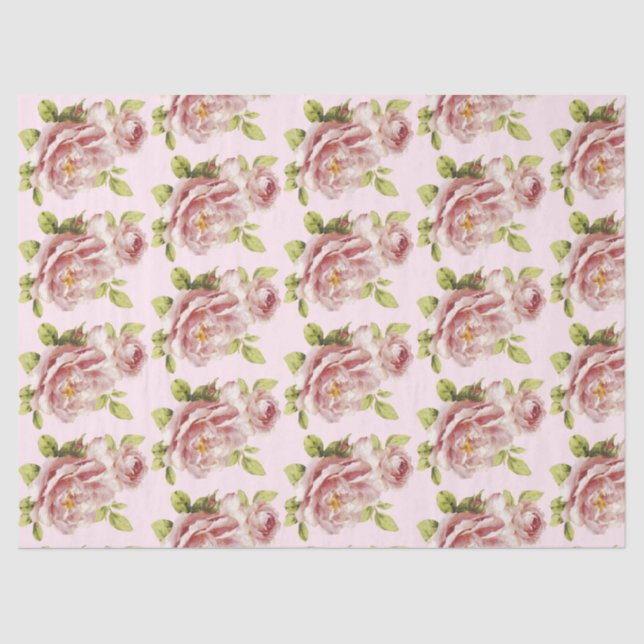 Seda Papel de Tecido Romântico Design 16 Série Rosa (Frente )
