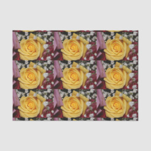 Seda Papel de Tecido Rosa Amarelo