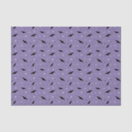 Seda Papel de Tecido Spooky Bats & Skulls - Roxo