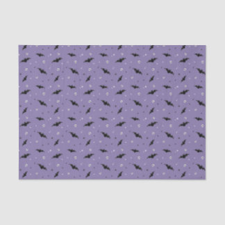 Seda Papel de Tecido Spooky Bats & Skulls - Roxo