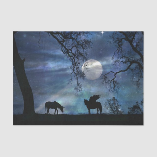 Seda Papel de Tecido Super Bonito do Unicórnio e do Peg (Frente )