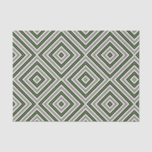 Seda Papel de Tecido Verde Geométrico