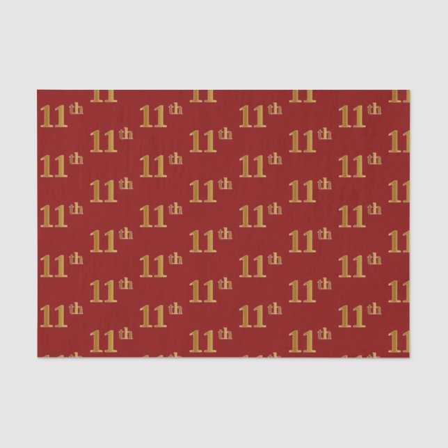 Seda Papel de Tecido Vermelho, Faux Dourado 11 (11.º) (Frente )