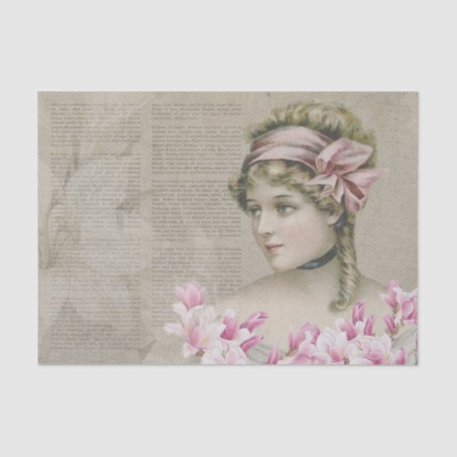 Seda Papel de Tecido Vitoriano Steampunk Lady (Frente )