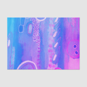 Seda Papel de tecidos Abstrato de pintura azul roxa
