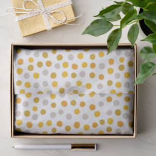 Seda Papel de tecidos da bolinhas ouro