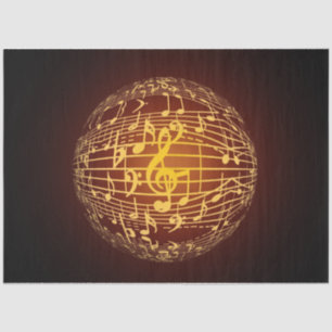 Seda papel de tecidos da esfera musical
