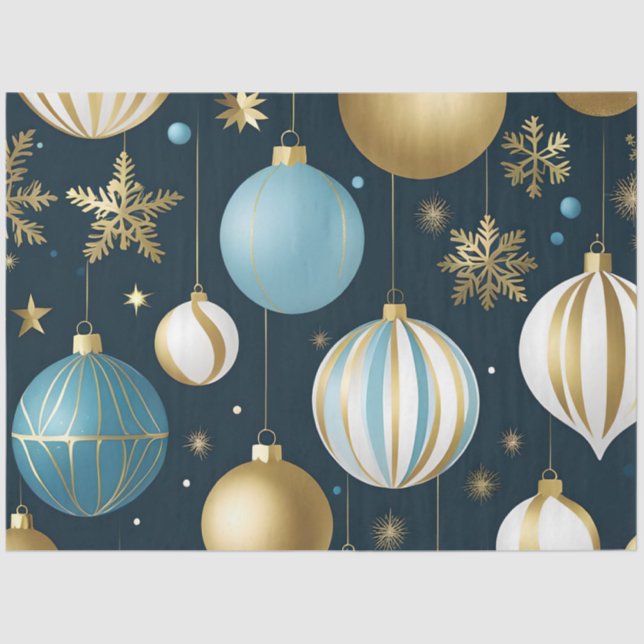 Seda papel de tecidos das bolas de natal festivas (Frente )