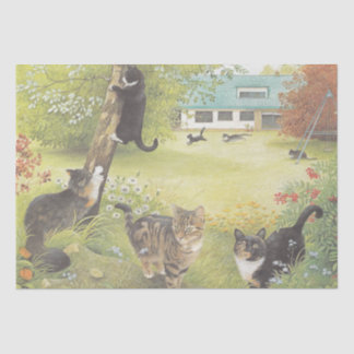 SEDA PAPEL DE TECIDOS DE AMANTES GATOS