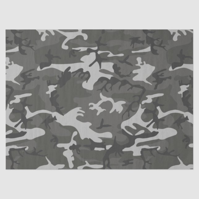 Seda Papel de tecidos de camuflagem para cinzas (Frente )