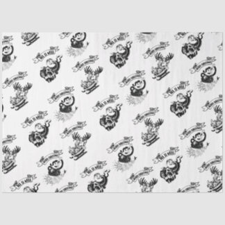 SEDA PAPEL DE TECIDOS DE CARACTERES DE NATAL RETRO