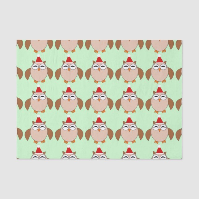 Seda Papel de tecidos de coruja de Natal (Frente )