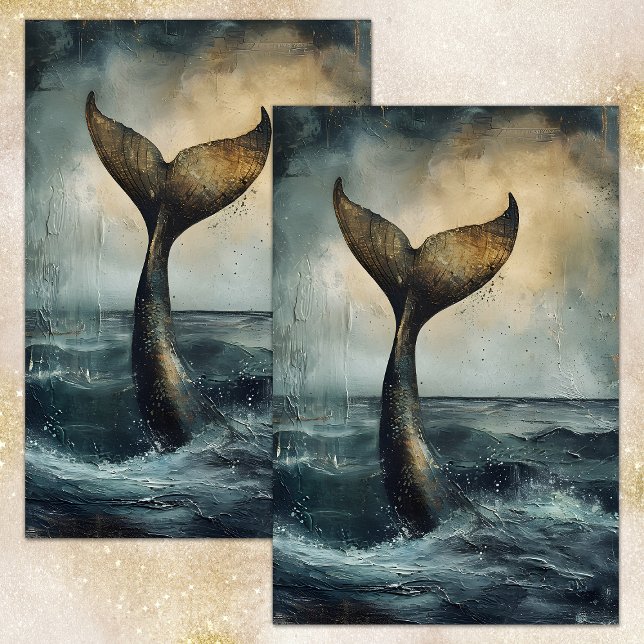 SEDA PAPEL DE TECIDOS DE DECOUPAÇÃO DE GOODBYE DA MERMA (THE MERMAID'S GOODBYE DECOUPAGE TISSUE PAPER)