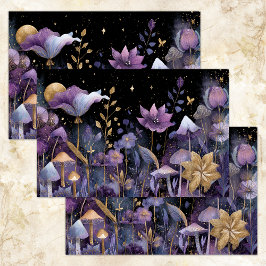 SEDA PAPEL DE TECIDOS DE DECOUPAÇÃO DE JARDIM MEIO-NOTU