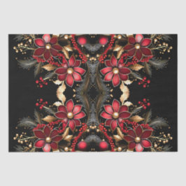 Seda Papel de tecidos de férias das flores vermelhas