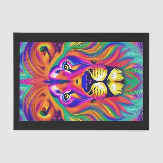 Seda papel de tecidos de leão (Frente )