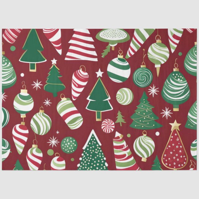 Seda papel de tecidos de ornamentos doce de árvore de n (Frente )