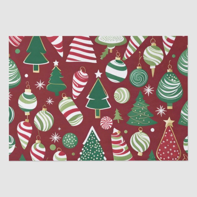 Seda papel de tecidos de ornamentos doce de árvore de n (Frente )