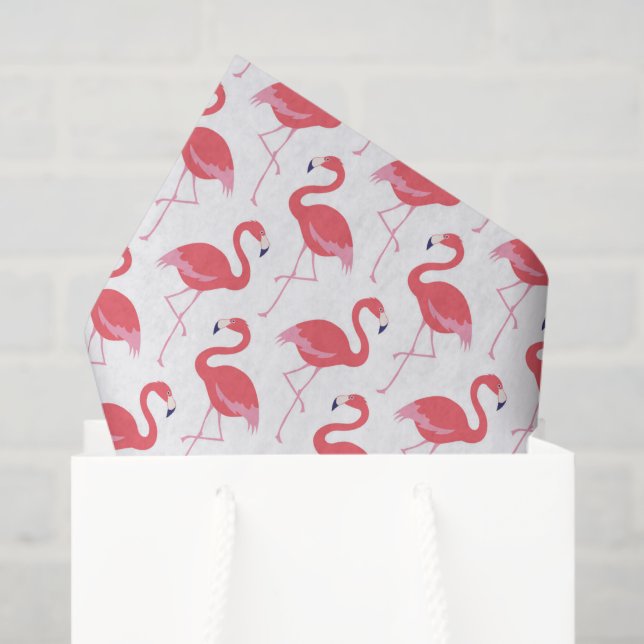 Seda papel de tecidos de padrão flamingo rosa (Sacola de presentes)