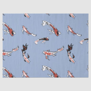Seda papel de tecidos de peixes koi