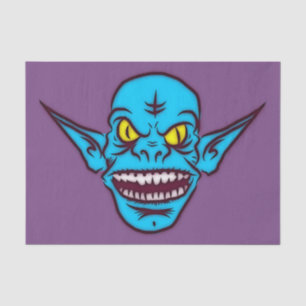Seda papel de tecidos do demônio do troll zombie azul