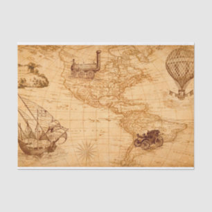 Seda papel de tecidos do mapa de descoberta