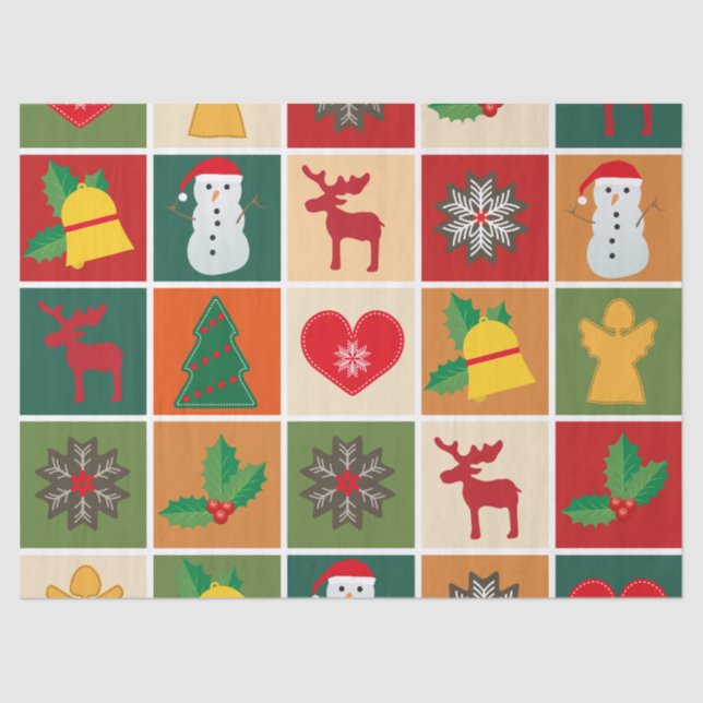 Seda papel de tecidos do tempo do natal (Frente )