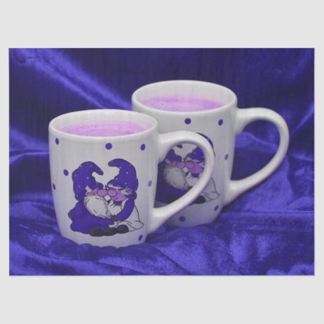 Seda papel de tecidos dos gnomos de paixão roxa (Frente )