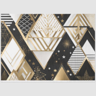 Seda papel de tecidos em forma geométrica de natal