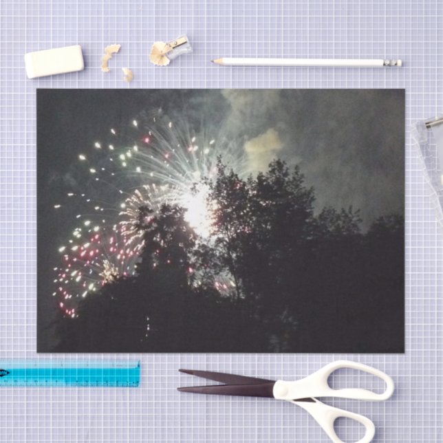 Seda Papel de tecidos Fireworks 18 (Arte )