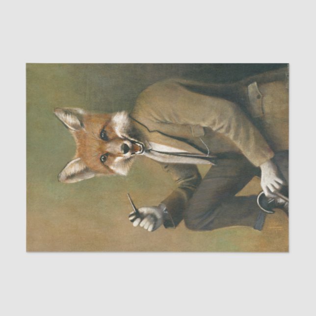 Seda Papel de tecidos Gentleman Fox (Frente )