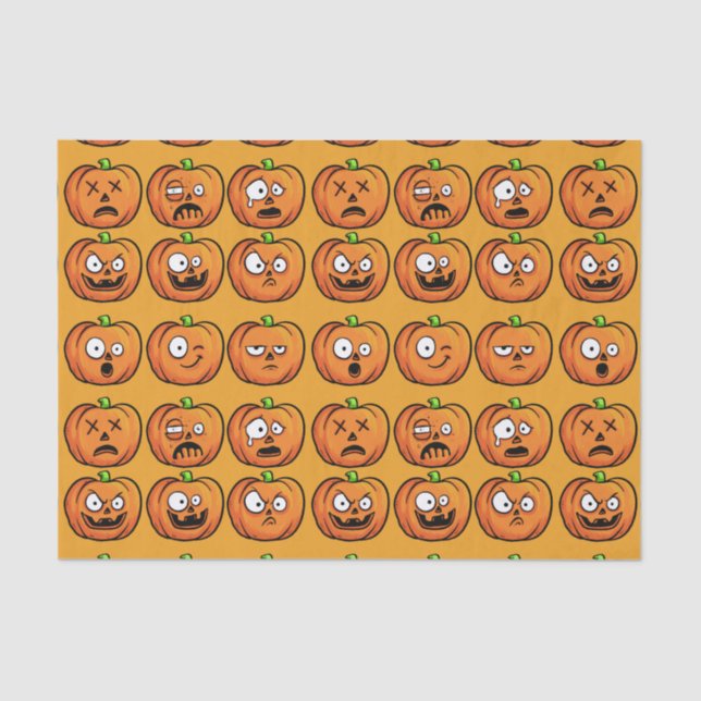 Seda Papel de tecidos Halloween Pumpkins (Frente )