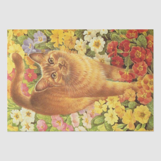 SEDA PAPEL DE TECIDOS PINTADOS DE GATO ADORÁVEL (Frente )