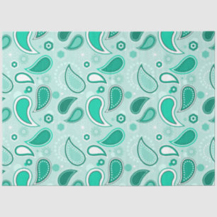 Seda papel de tecidos verdes paisley