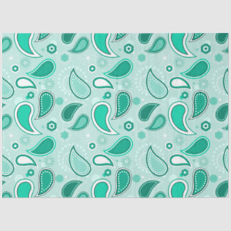 Seda papel de tecidos verdes paisley