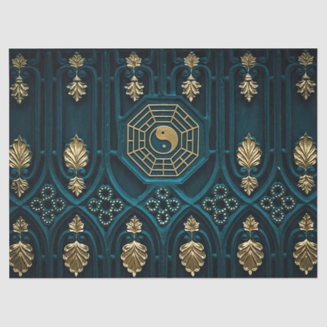 Seda papel de tecidos yin yang (Frente )