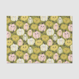 Seda Papel de Teclado Rosa e Verde Pumpkins