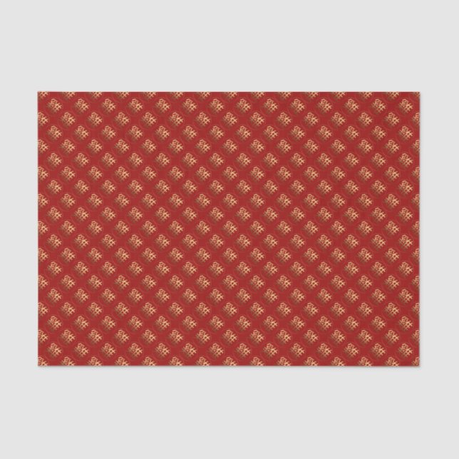 Seda Papel de Teclado Símbolo emboscado Dourado ano de  (Frente )