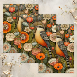 SEDA PAPEL DE TISSUE DECOUPAGE BOHO BIRD CAPRICHOSO