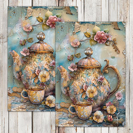 SEDA PAPEL DE TISSUÊ DECOUPAGEM BOHO VINTAGE PARA BULE