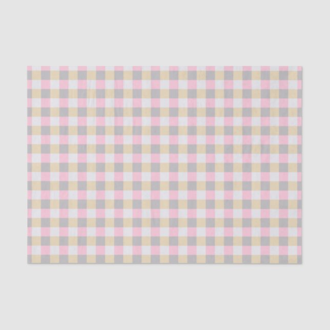 Seda Papel de Xadrez Pastel Gingham (Frente )